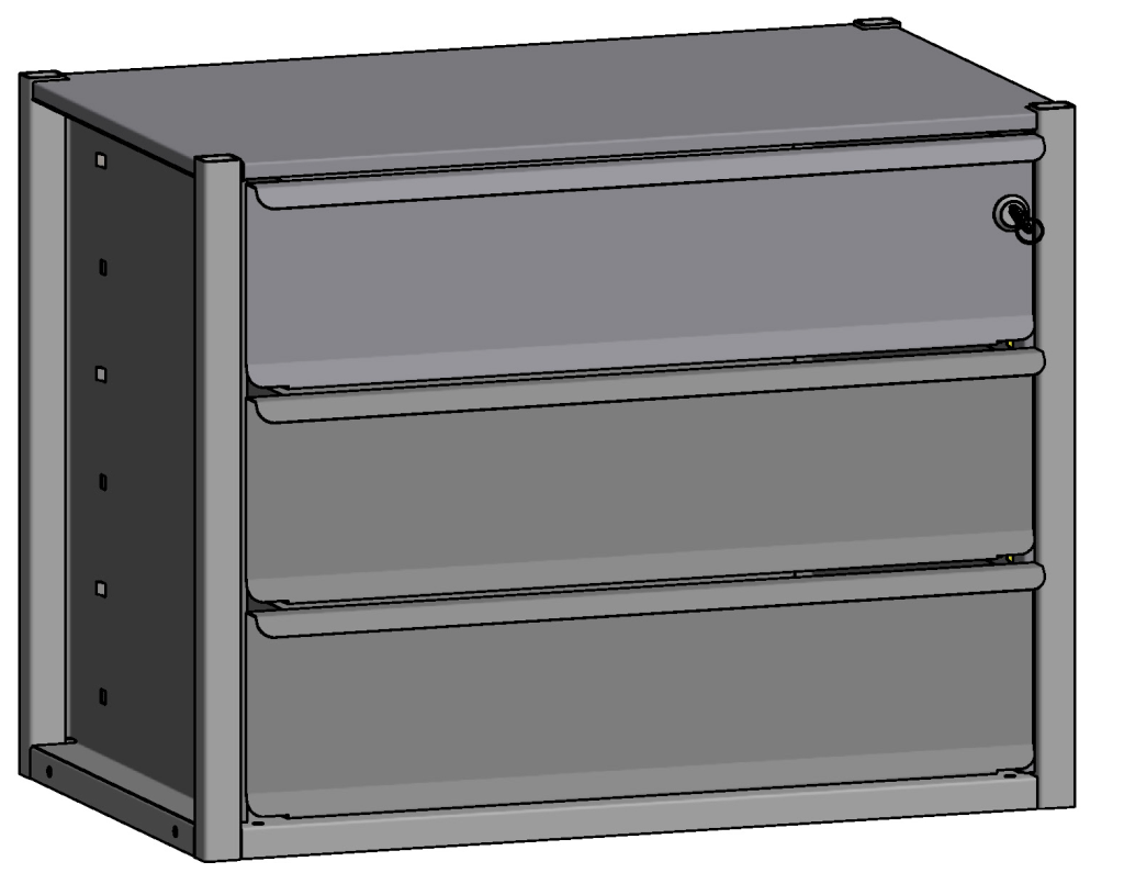 Bild von JURA-MODUL - Mittelteil - Schubladenmodul 3 fach, abschließbar (VPE=1 Stück)